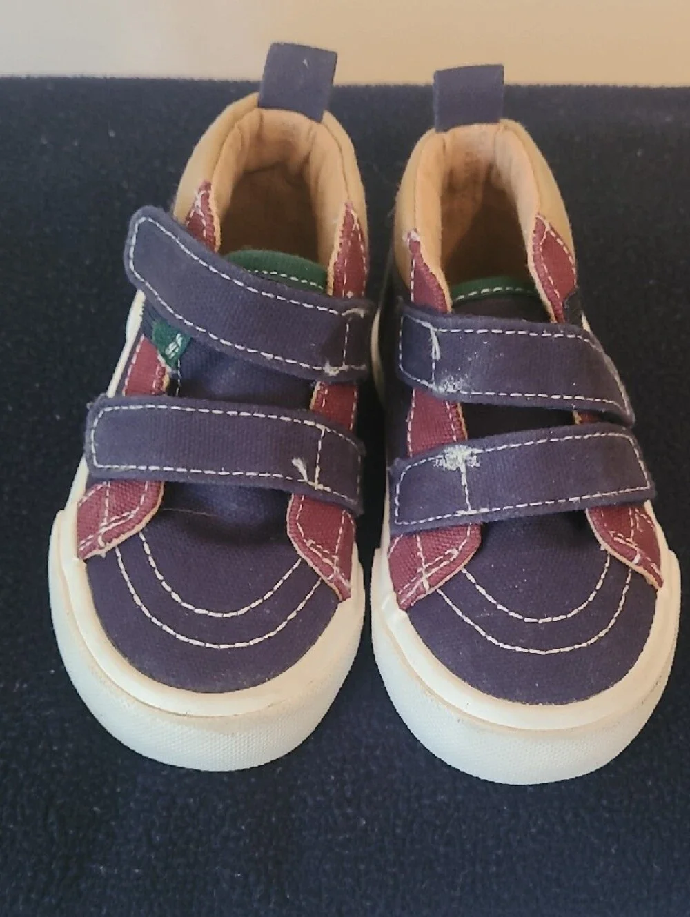 Old Navy Kids Double-Strap Sneakers in Tan and Navy